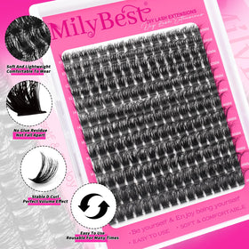 MilyBest close-up of cluster tray displaying varied lengths and density