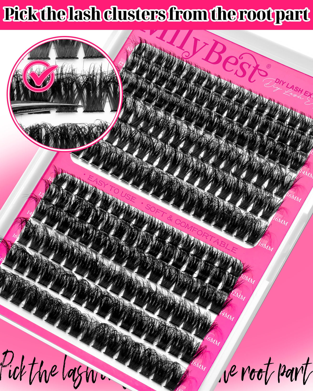 MilyBest high-density cluster close-up demonstrating fuller volume with fewer pieces