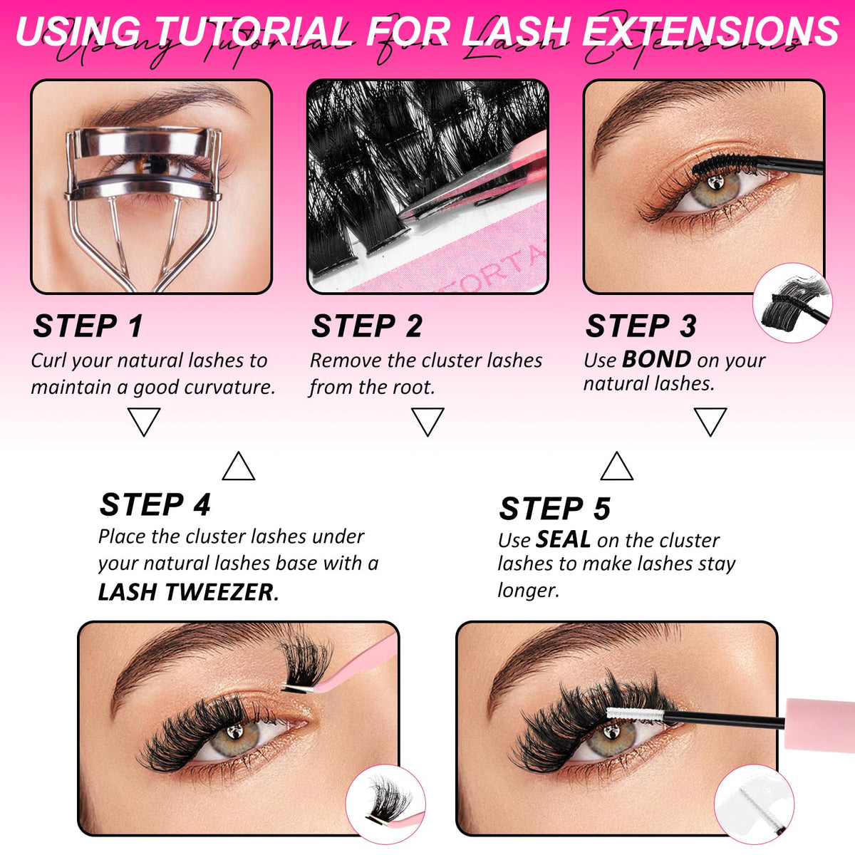 MilyBest on model open eye displaying lifted D-curl anime lash effect