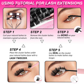 MilyBest on model open eye displaying lifted D-curl anime lash effect