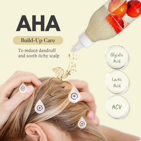 mimosu being applied to wet scalp illustrating effective cleansing and buildup removal