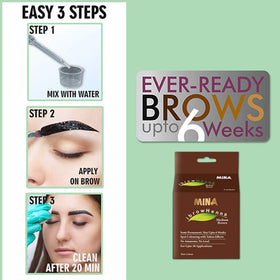 MinaiBrow before and after regrowth spot demonstrating gray coverage