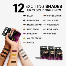 MinaiBrow tinted eyebrow strands detail showing defined color