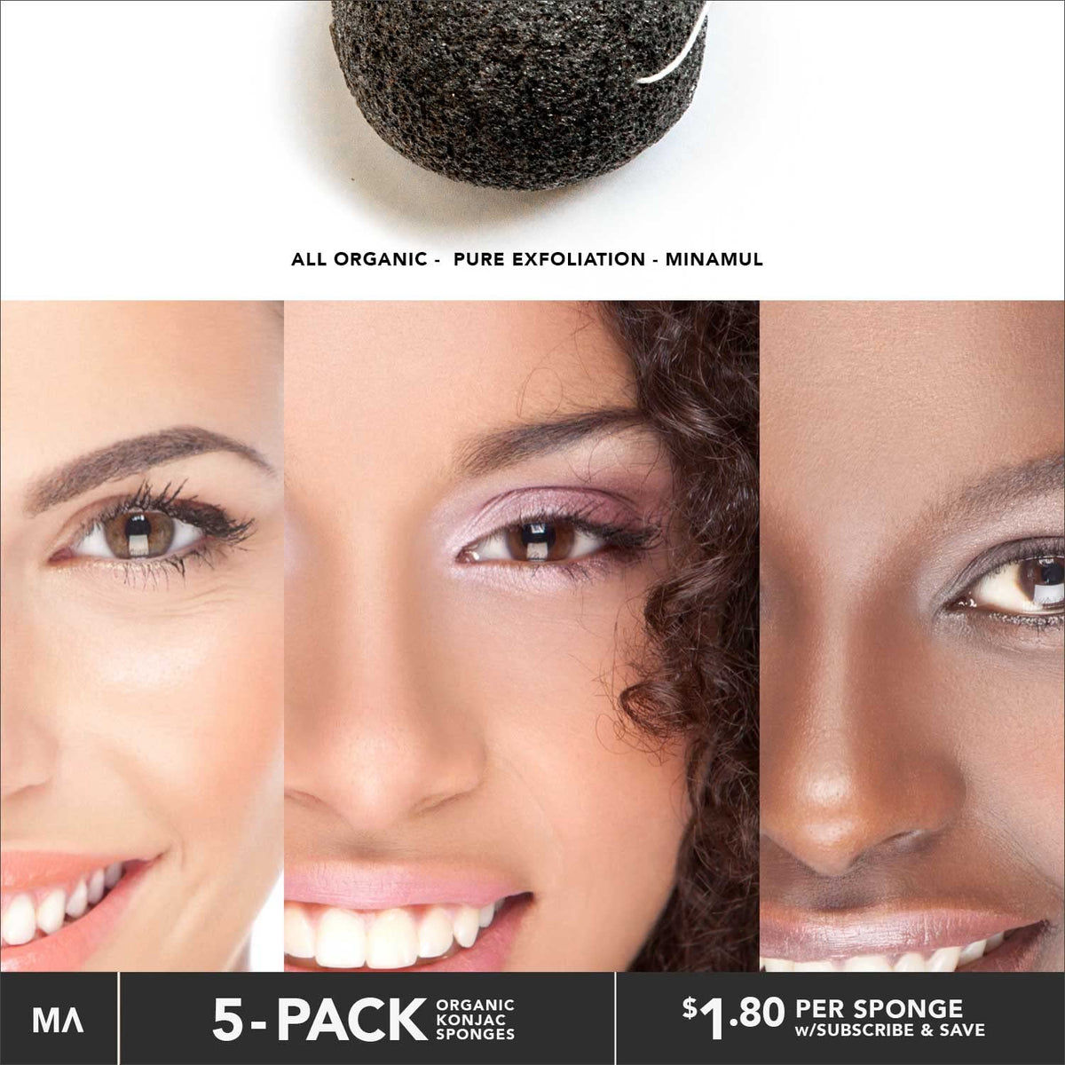 MINAMUL sponge used on face to remove makeup gently, supports sensitive skin care
