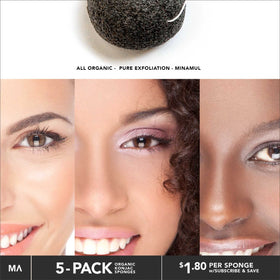 MINAMUL sponge used on face to remove makeup gently, supports sensitive skin care