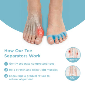 Mind Bodhi spacers beside pedicure tools showing salon-friendly gentle use