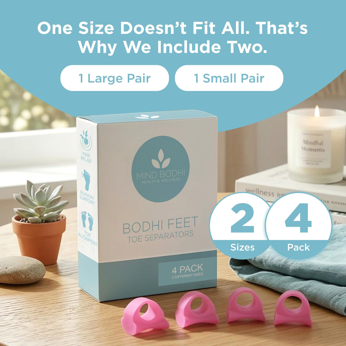 Mind Bodhi four-pack laid flat to show quantity and shape