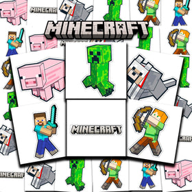 Minecraft pack front showing licensed characters and quantity benefit