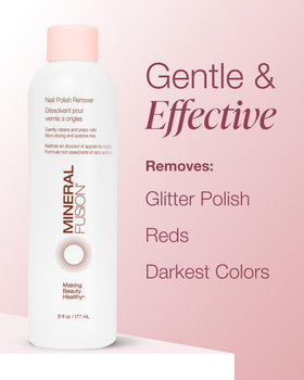 Mineral Fusion before and after nails showing effective polish lift and healthier look