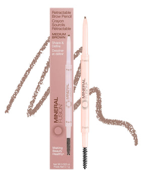 Mineral Fusion front packaging showing retractable brow pencil and color