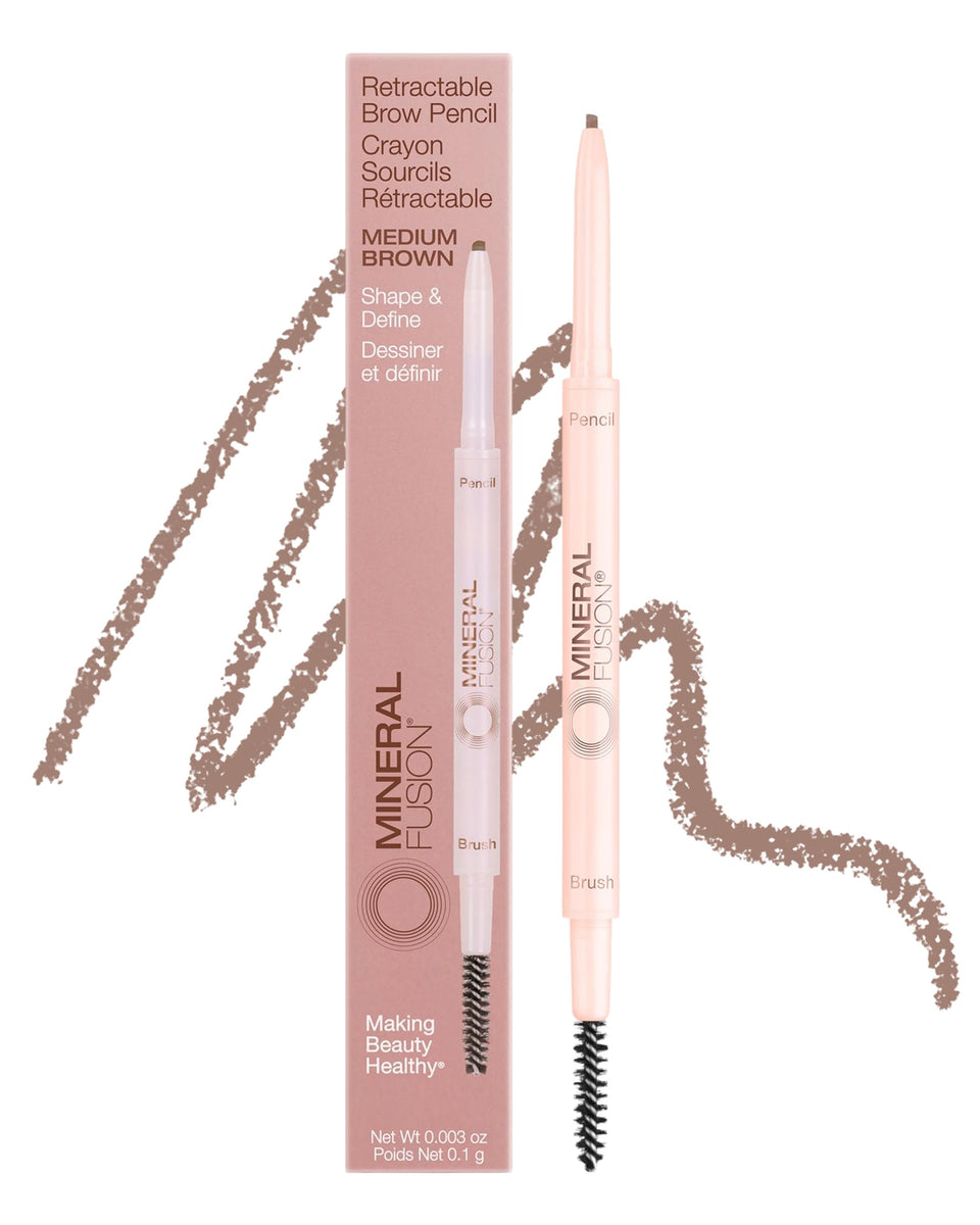 Mineral Fusion front packaging showing retractable brow pencil and color