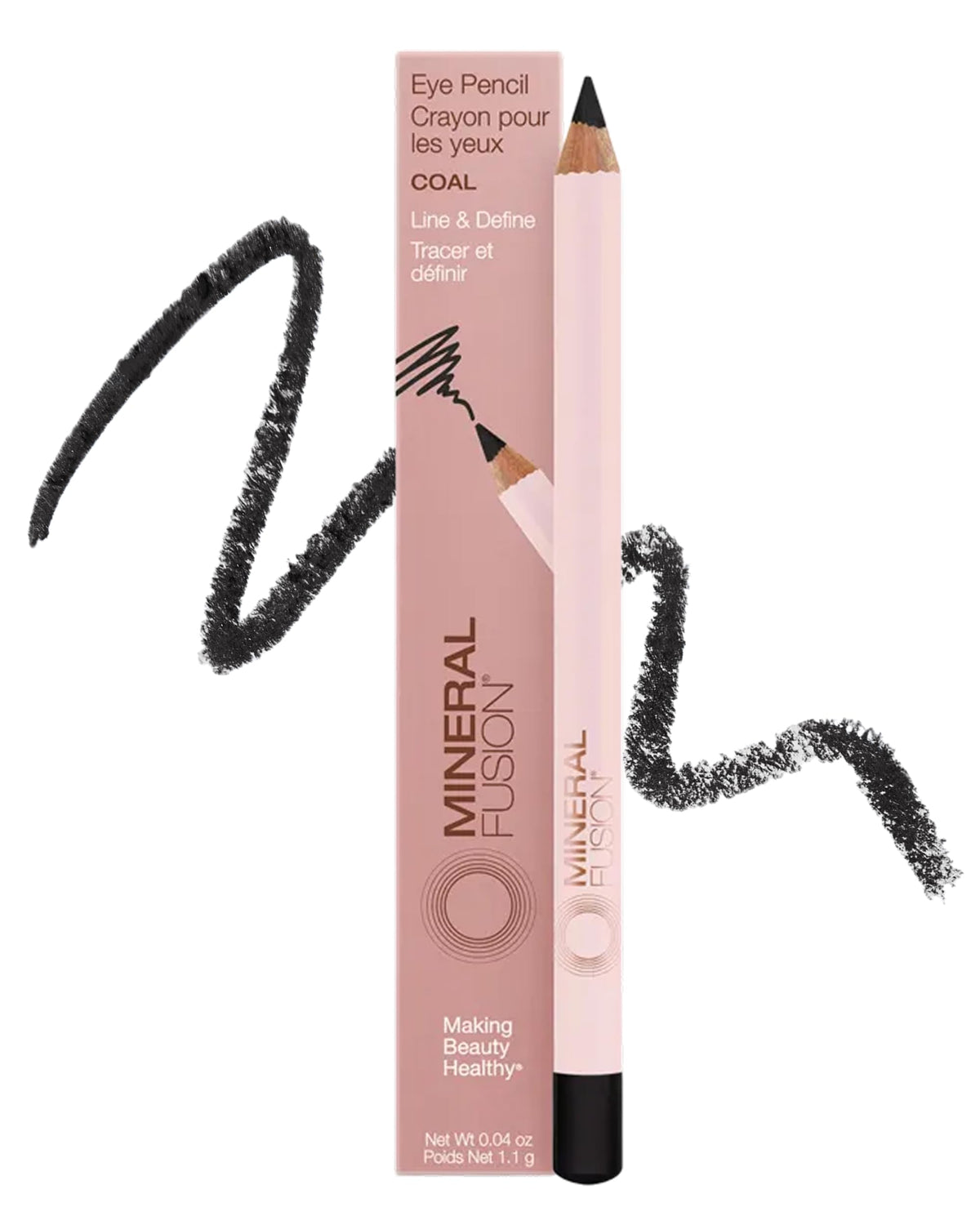 Mineral Fusion front packaging showing pencil and label, clear product identity and benefit
