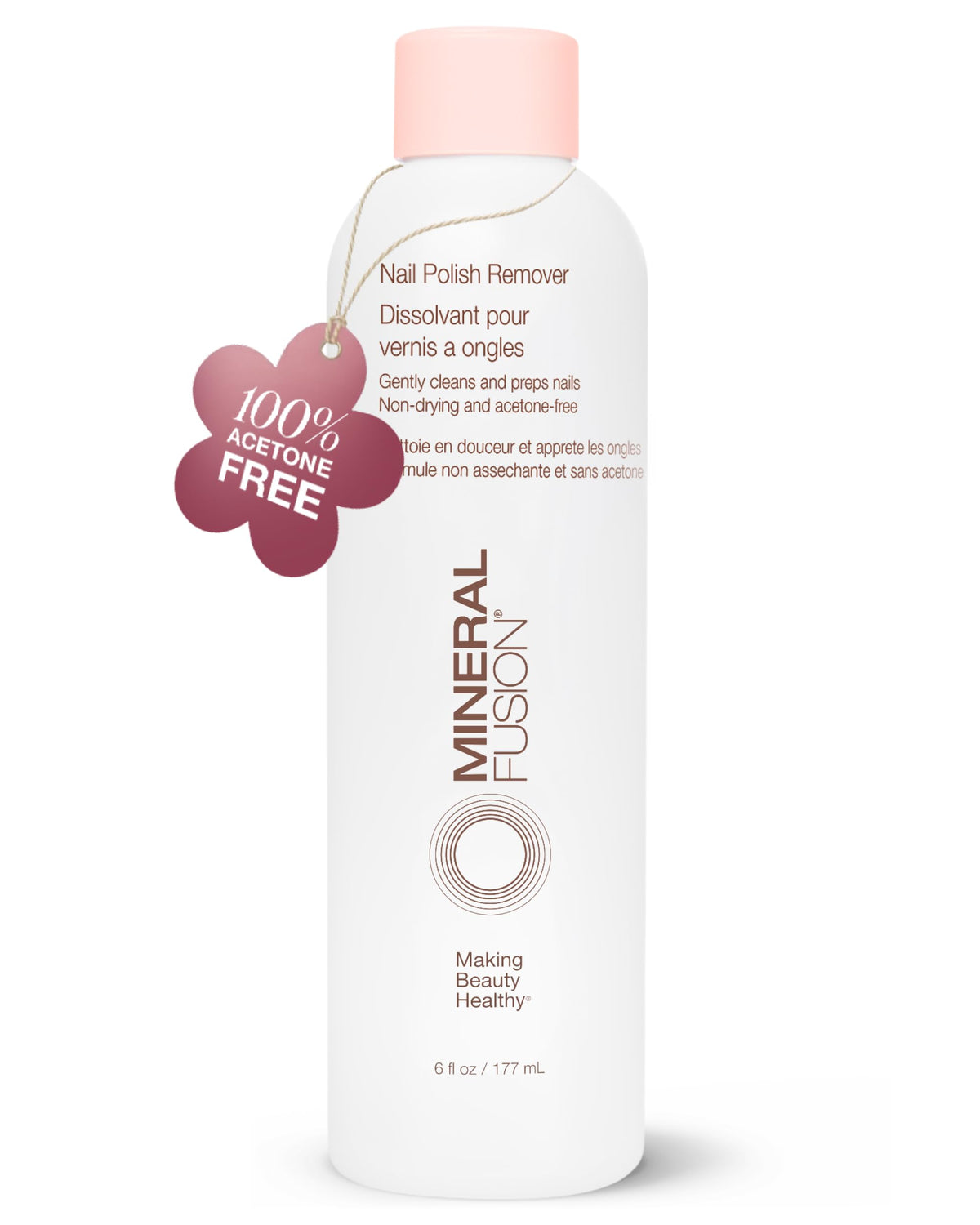 Mineral Fusion front packaging showing bottle and label, clear benefit of gentle removal