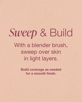 Brush applying Mineral Fusion powder demonstrating buildable coverage benefit