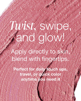 Mineral Fusion applied on lips showing tinted, hydrating color and comfortable wear