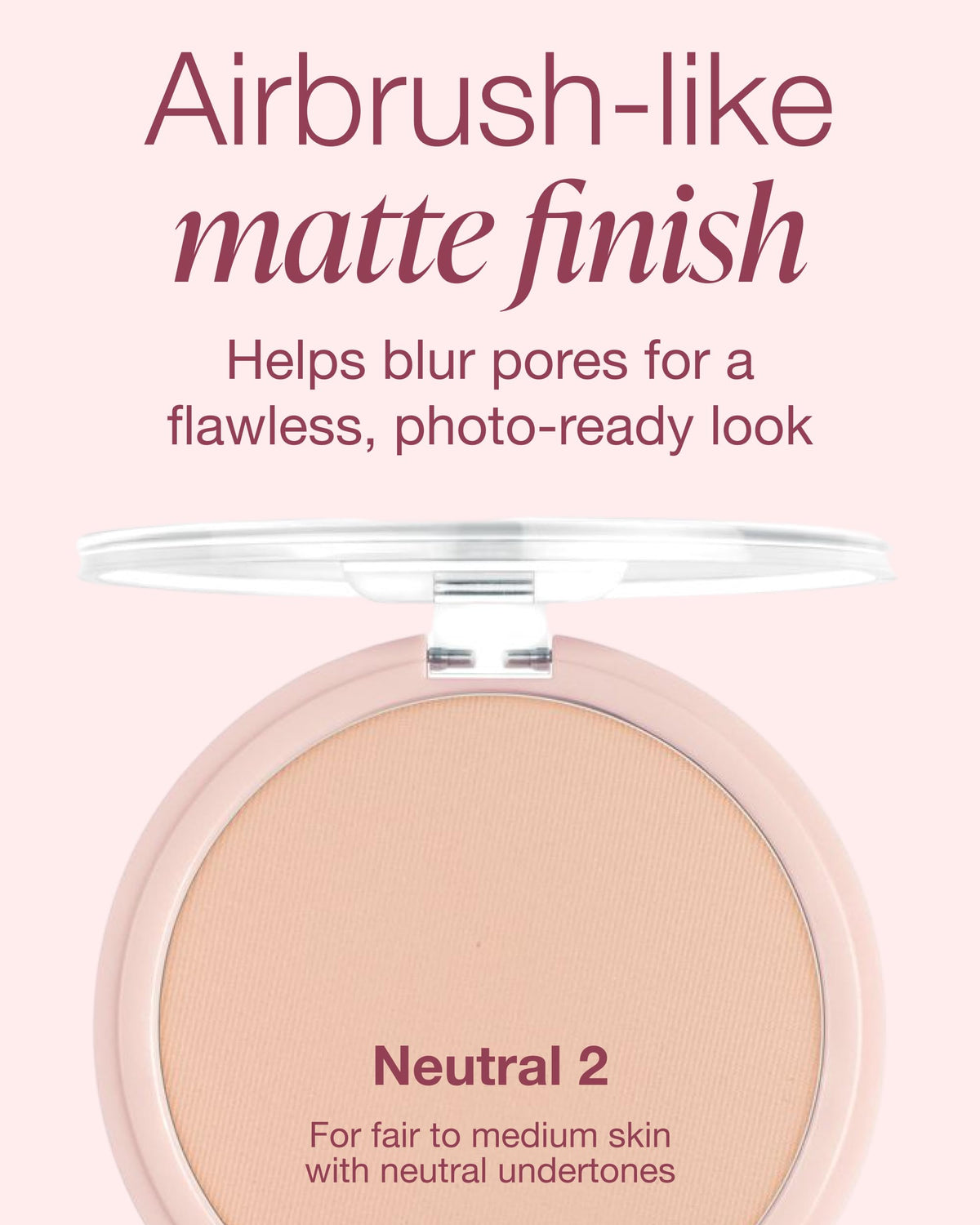 Brush sweeping powder swatch highlighting Mineral Fusion smooth application benefit