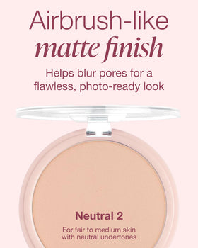 Brush sweeping powder swatch highlighting Mineral Fusion smooth application benefit