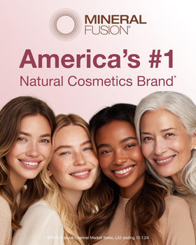 Mineral Fusion compact styled in a travel bag showing portability benefit