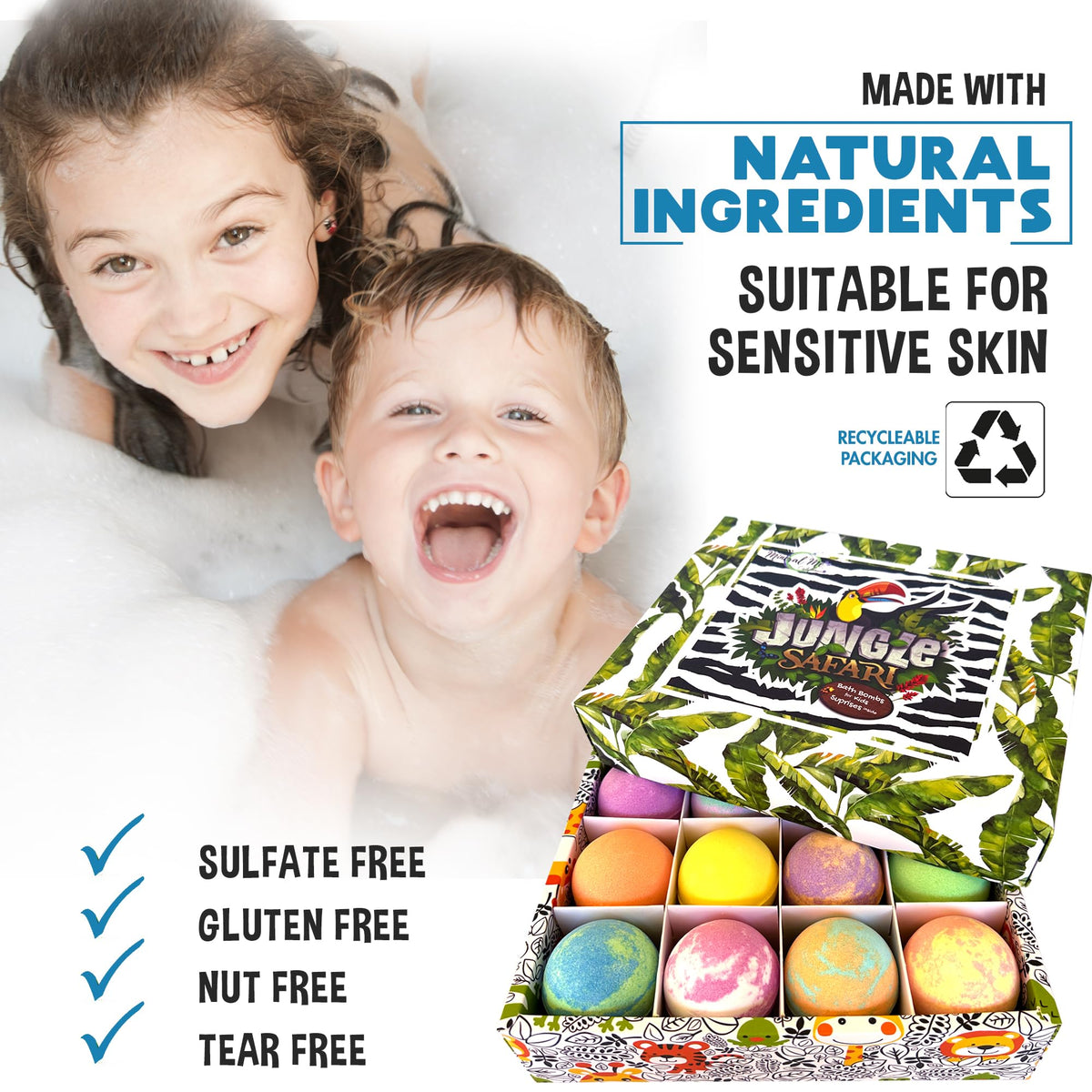 Mineral Me California creating bubbles under running water for extra foamy kid-friendly baths