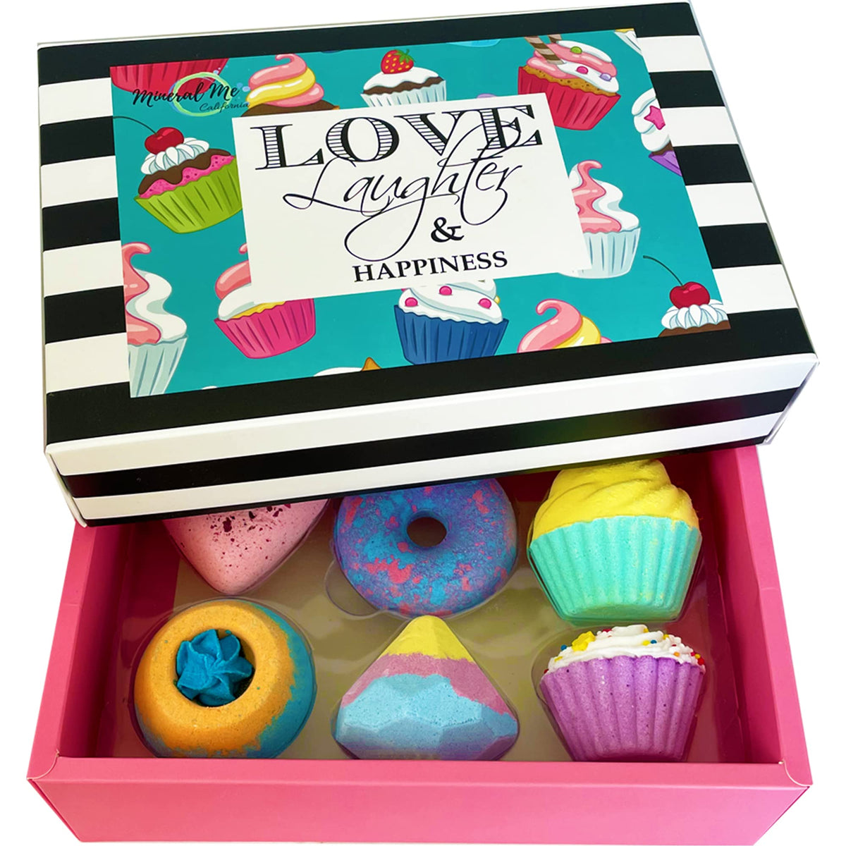 Mineral Me California front packaging showing gift-ready bath bomb set