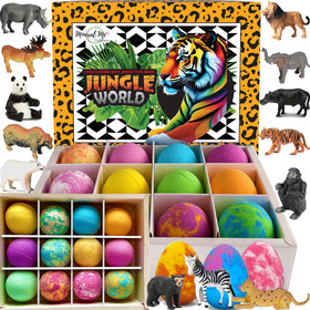 Mineral Me California front packaging showing 12 colorful bath bombs and gift-ready box benefit: easy gift presentation