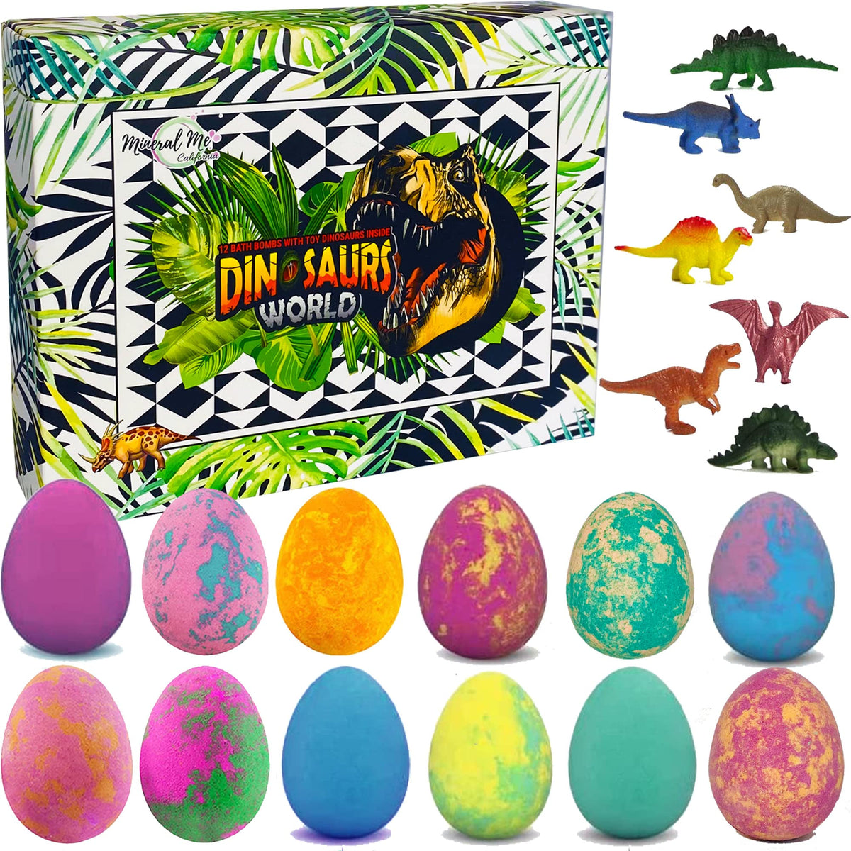Mineral Me California bath bomb next to ruler illustrating compact egg size and toy scale