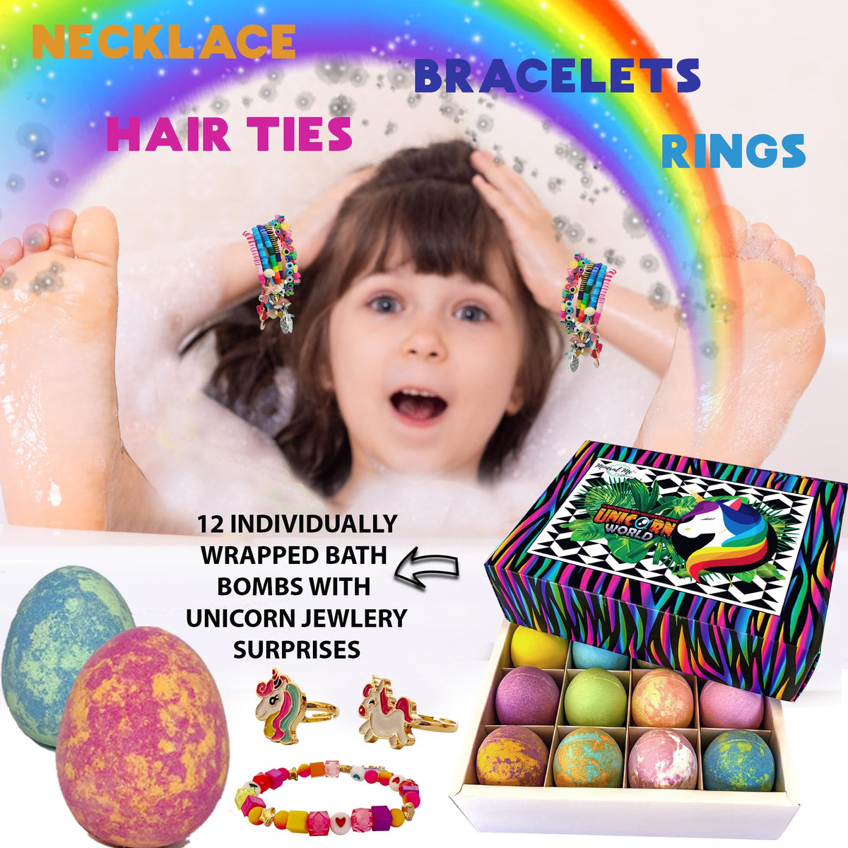 Mineral Me California opened bath bomb revealing surprise jewelry that delights and motivates kids
