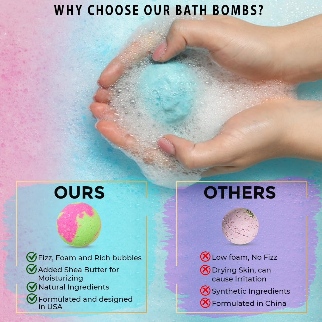 Mineral Me California bath bombs arranged in a bathroom spa setting for relaxing soak