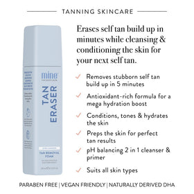 Minetan BODY.SKIN applying foam on forearm for smooth tan removal