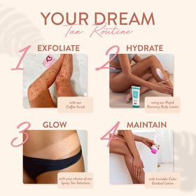 MINETAN BODY.SKIN lifestyle image of bronzed model after application