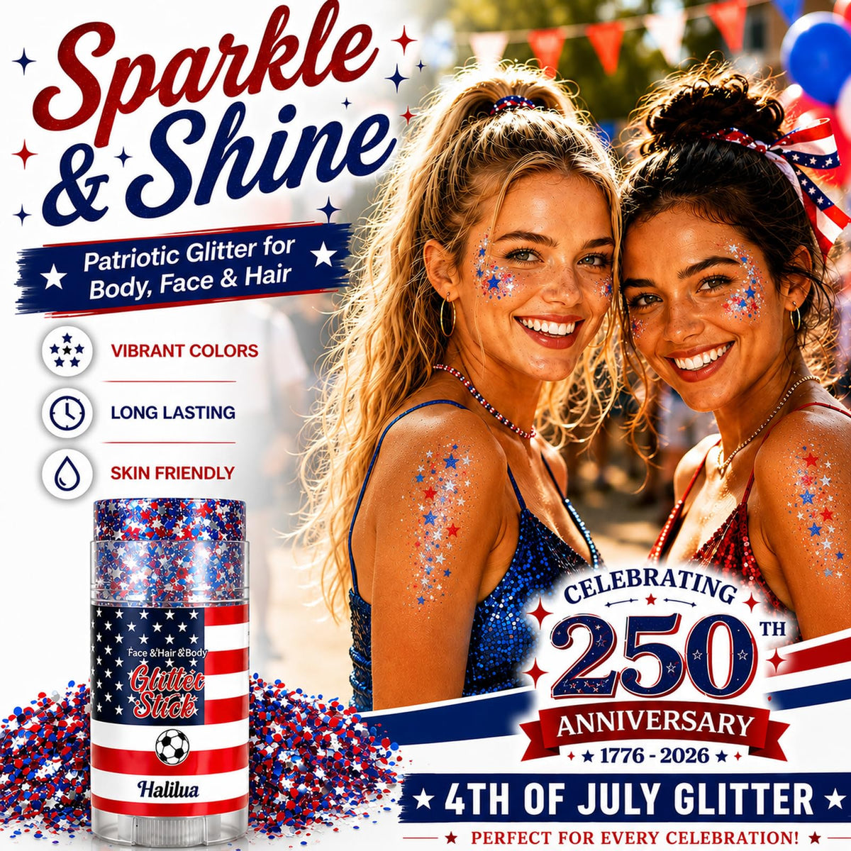 Minfei hair root glitter detail adding bold, sweat-resistant festival shimmer