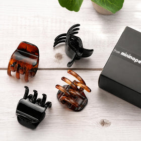 minihope organized layout of four clips and warranty card showing included extras and value