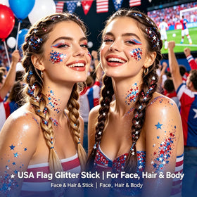 Miniling worn at a festival showing vibrant patriotic look and easy removal