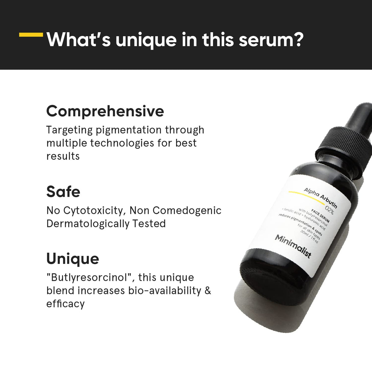 Minimalist label close-up showing active ingredients and clean formulation details