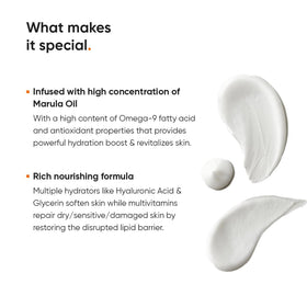 Minimalist marula oil ingredient dropper with product to show nourishing fatty acids