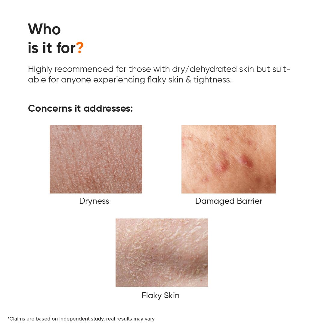 Minimalist face moisturizer label close-up showing marula oil 5% and hyaluronic acid