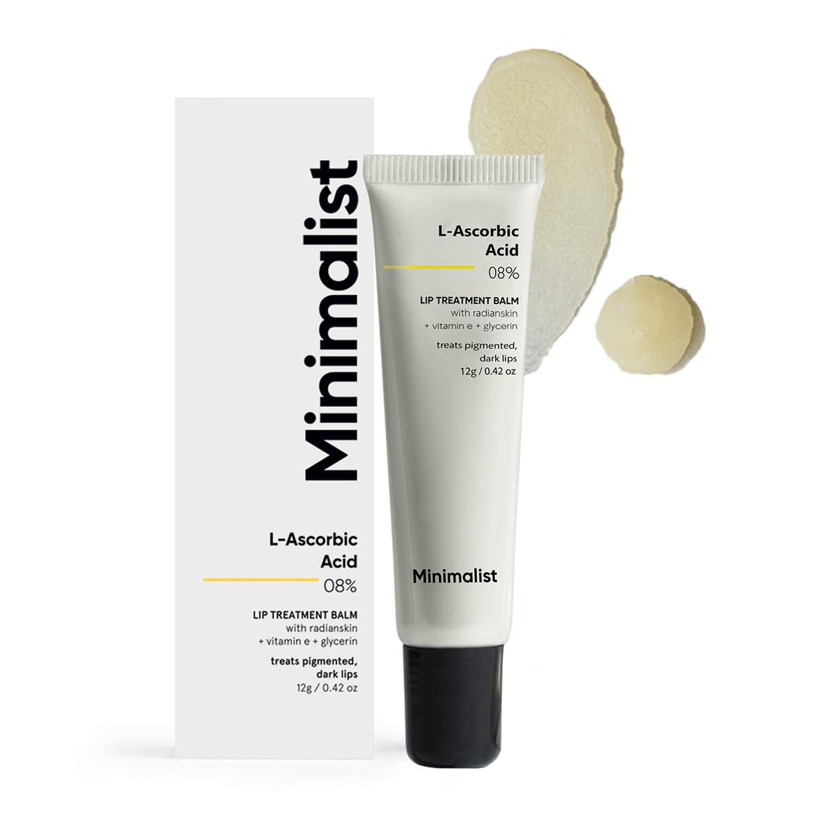 Minimalist front packaging showing tube and brand, highlights portability