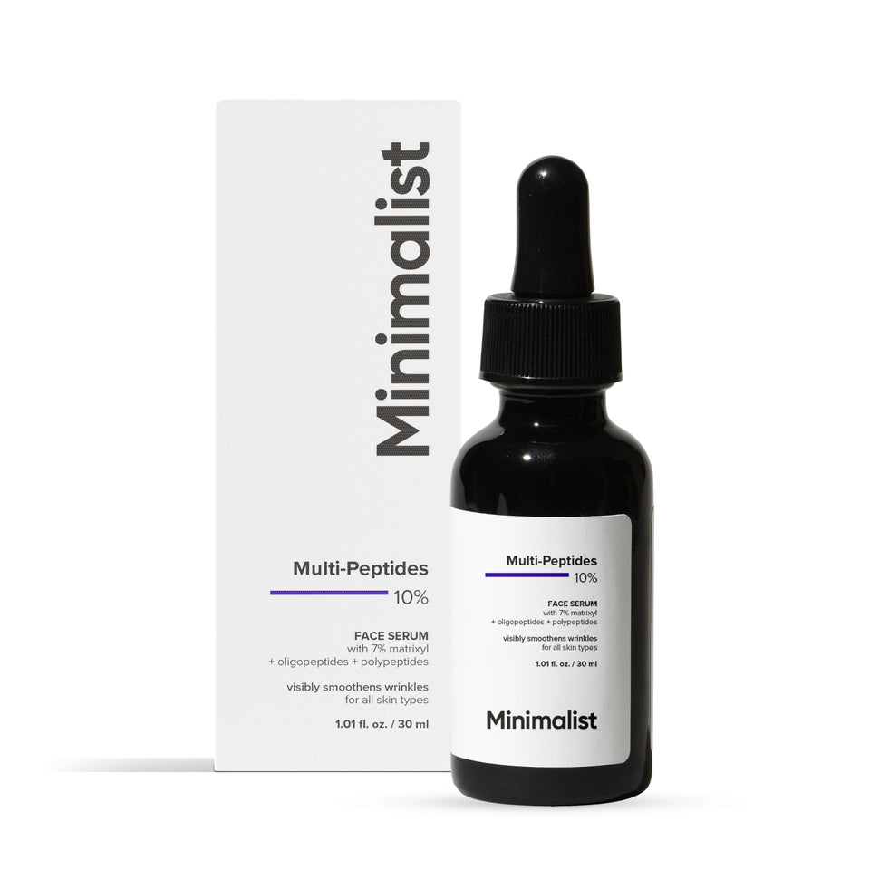 Minimalist front packaging showing bottle and label with clear benefits