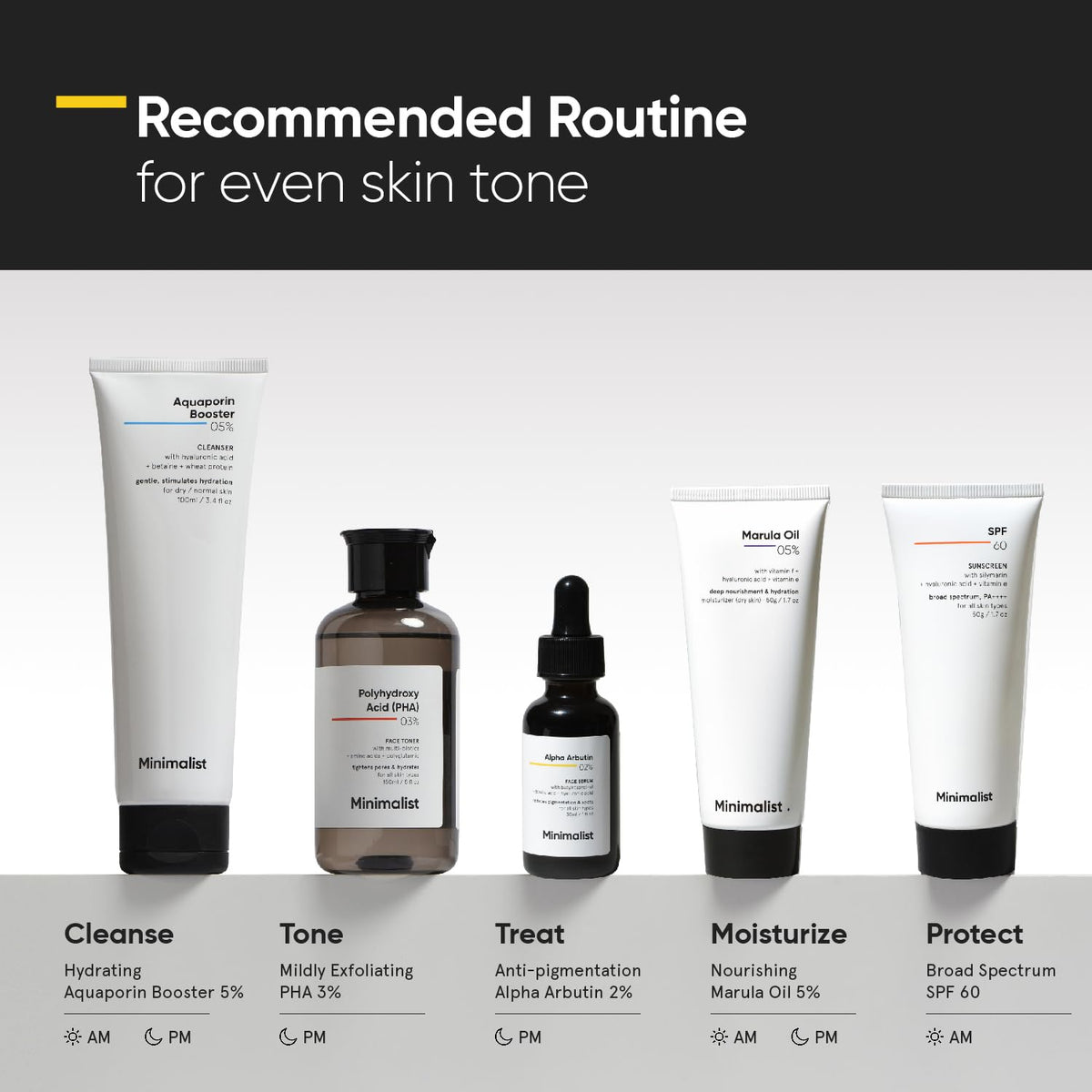 Minimalist serum spread on skin to show hydration and even-toning effect