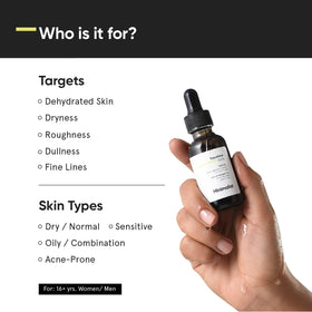 Minimalist squalane dropper with clear oil texture showing lightweight absorption benefit
