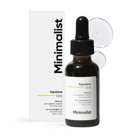 Minimalist squalane front bottle showing clean packaging and easy dispensing benefit