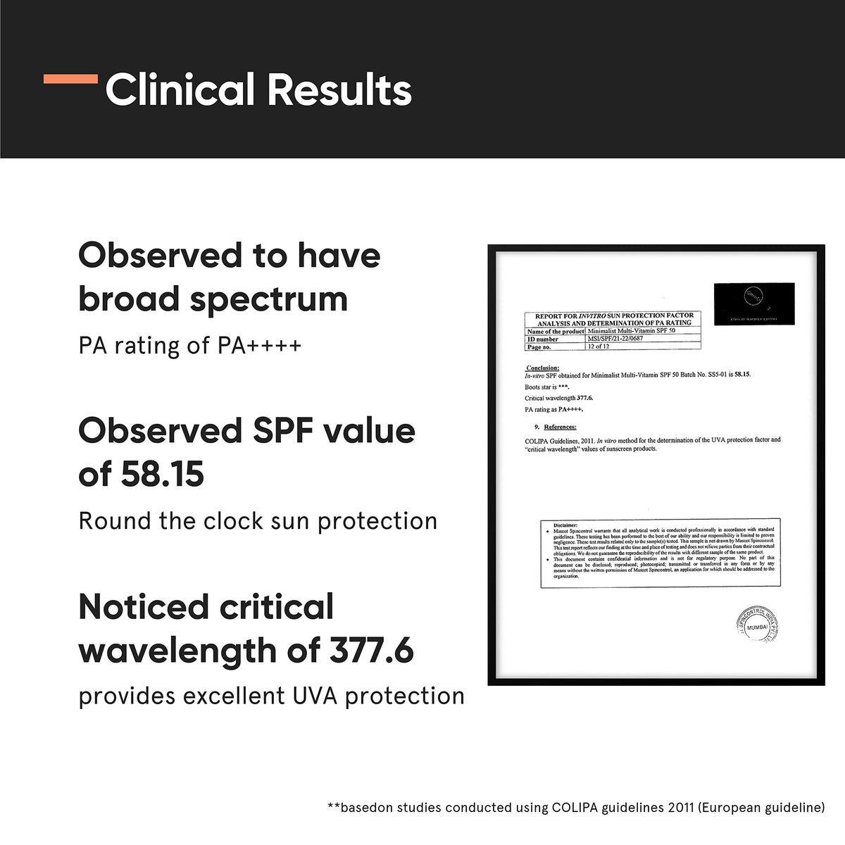Minimalist sunscreen ingredient label close-up showing vitamins and UV filters