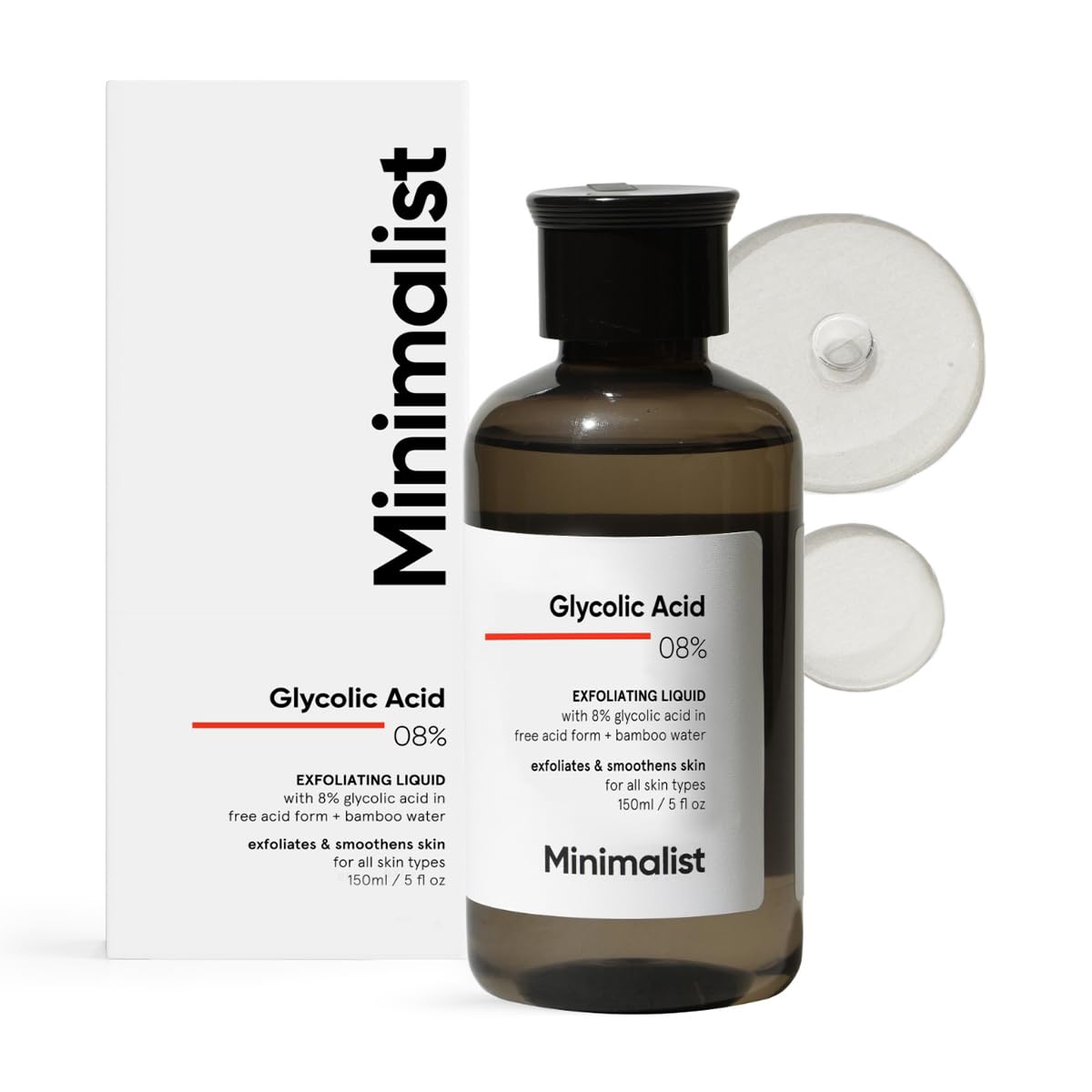 Minimalist toner front packaging shows clean label and 150 ml volume benefit
