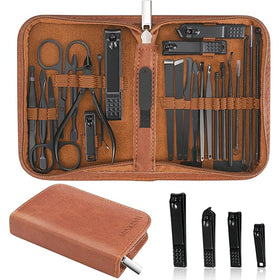MINKINH front view of brown travel case showing organized storage benefit
