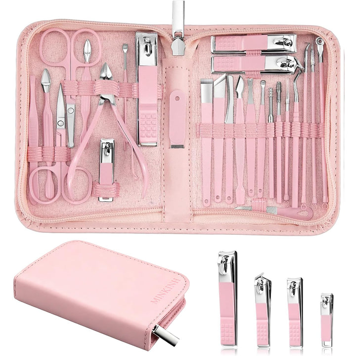 MINKINH front packaging pink case, neat storage and travel-friendly
