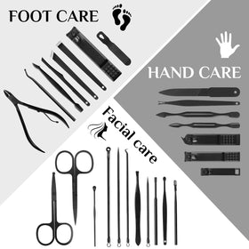 MINKINH open case displaying 26 stainless steel tools for complete grooming
