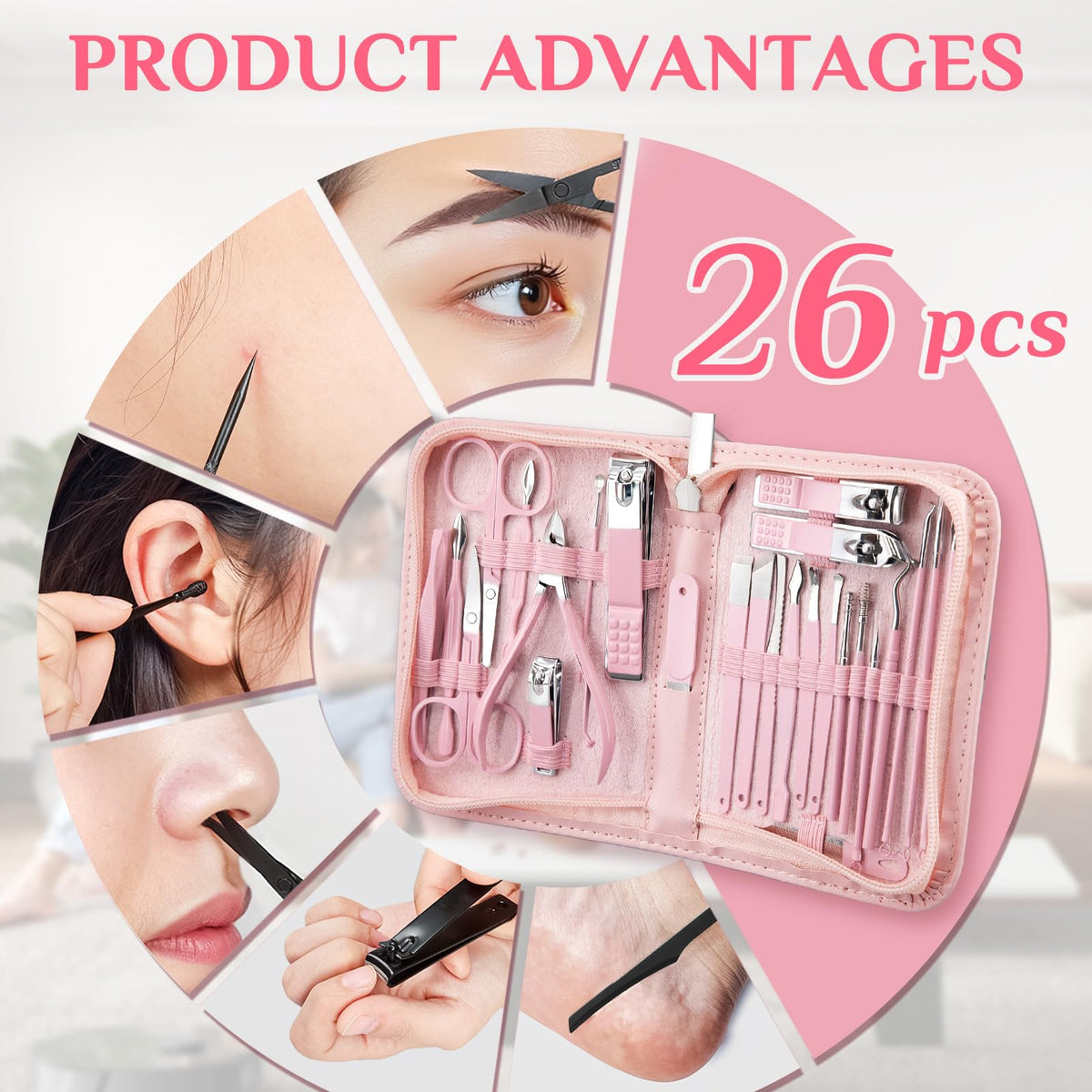 MINKINH tweezers and scissors combo for accurate brow and nail trimming