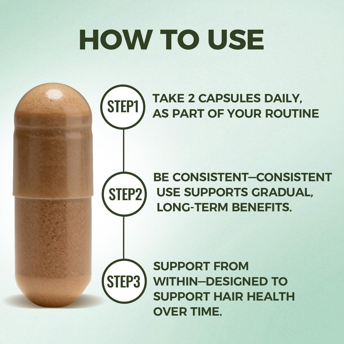 Minnah capsules in hand to show scale and convenient daily serving