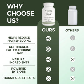 Minnah lifestyle image of woman with healthy hair illustrating visible shine benefit