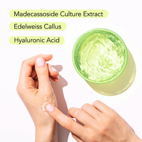 MIRACLAIR applying gel to face to hydrate and prep skin